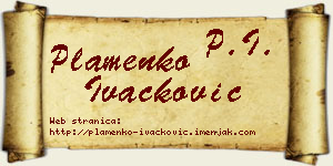 Plamenko Ivačković vizit kartica